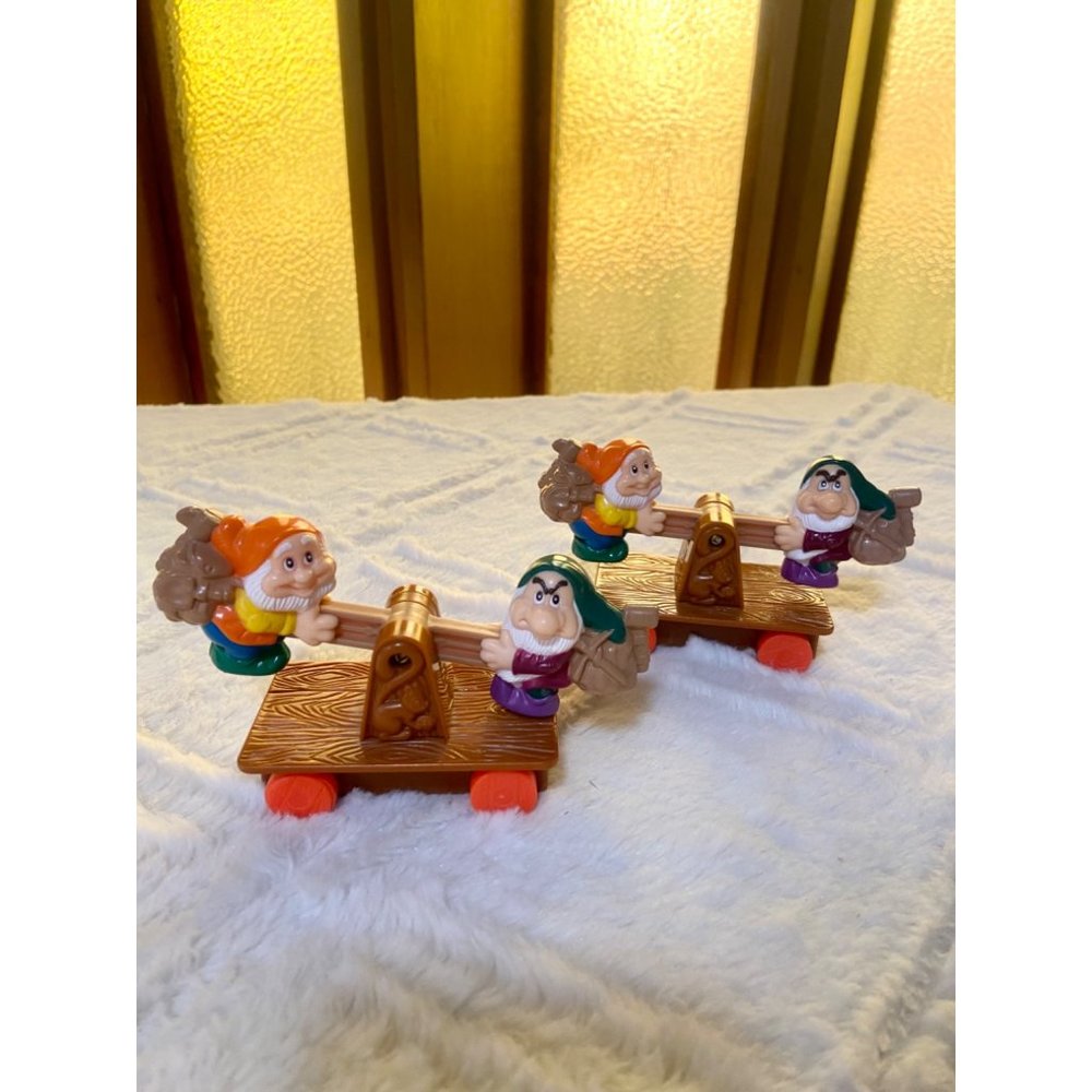 Vintage 90s Disney Toys Snow White McDonald's Dwarves on Rail
